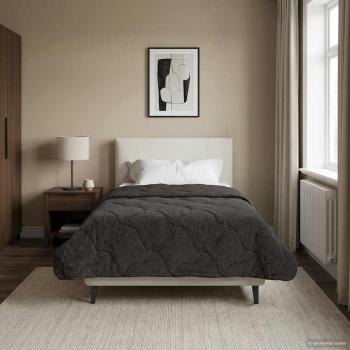 ARDEBO.de - Ganzjahresbettdecke Gepolstert Anthrazit 140 x 220 cm