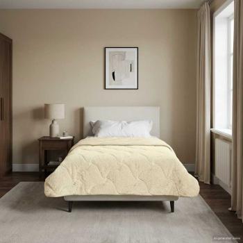 ARDEBO.de - Ganzjahresbettdecke Gepolstert Creme 135 x 200 cm