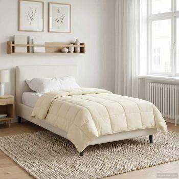 Ganzjahresbettdecke Gepolstert Creme 135 x 200 cm