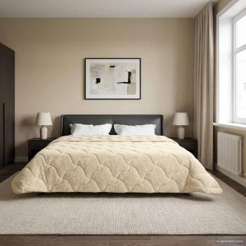 ARDEBO.de - Ganzjahresbettdecke Gepolstert Creme 200 x 240 cm