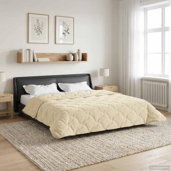 Ganzjahresbettdecke Gepolstert Creme 200 x 240 cm