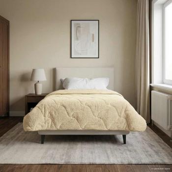ARDEBO.de - Ganzjahresbettdecke Gepolstert Creme 140 x 220 cm