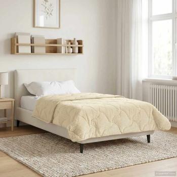 Ganzjahresbettdecke Gepolstert Creme 140 x 220 cm