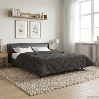 ARDEBO.de - Winterbettdecke 200 x 220 cm Winter Anthrazit Atmungsaktiv