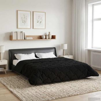 ARDEBO.de - Winterbettdecke 200 x 240 cm Winter Schwarz Atmungsaktiv