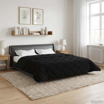 ARDEBO.de - Winterbettdecke 200 x 220 cm Winter Schwarz Atmungsaktiv