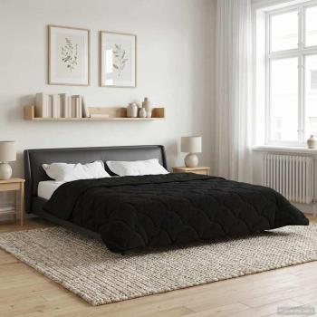 Winterbettdecke 220 x 240 cm Winter Schwarz Atmungsaktiv