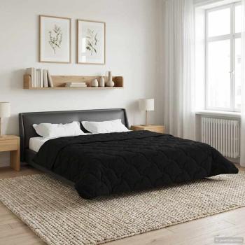 ARDEBO.de - Winterbettdecke 220 x 260 cm Winter Schwarz Atmungsaktiv