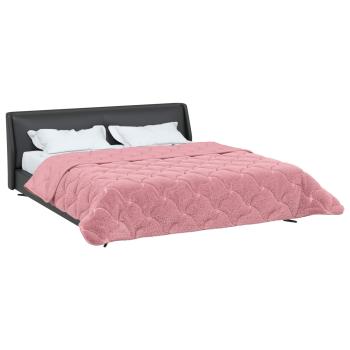 Winterbettdecke Rosa 240 x 260 cm Mikrofaser und Teddy-Fleece