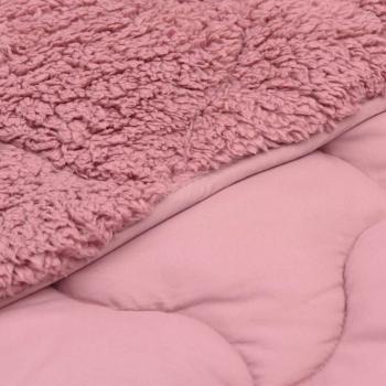 Winterbettdecke Rosa 240 x 260 cm Mikrofaser und Teddy-Fleece