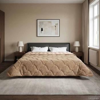 ARDEBO.de - Winterbettdecke 200 x 200 cm Winter Taupe Atmungsaktiv