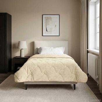 ARDEBO.de - Winterbettdecke 140 x 220 cm Winter Creme Atmungsaktiv