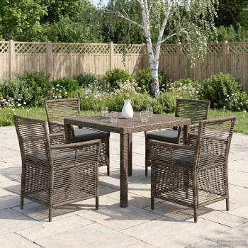 ARDEBO.de - Gartenstuhl 4 stk. Grau und Dunkelgrau Poly-Rattan