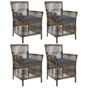 Gartenstuhl 4 stk. Grau und Dunkelgrau Poly-Rattan
