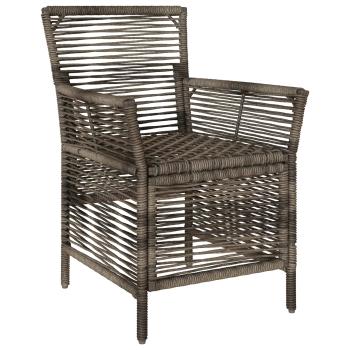 Gartenstuhl 4 stk. Grau und Dunkelgrau Poly-Rattan