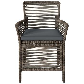 Gartenstuhl 4 stk. Grau und Dunkelgrau Poly-Rattan