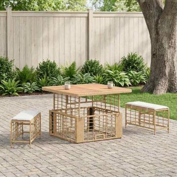 Garten Essgruppe 3 stk. Natur und Weiß