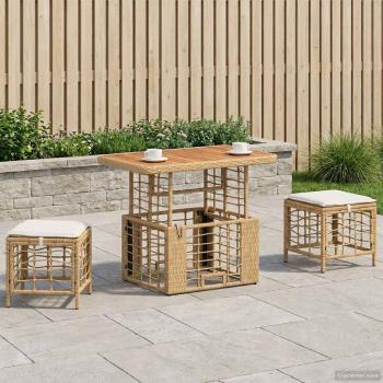 Garten Essgruppe 3 stk. Natur und Weiß