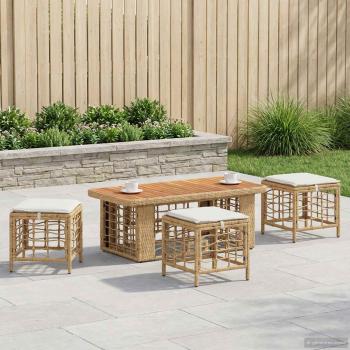 Garten Essgruppe 4 stk. Natur und Weiß