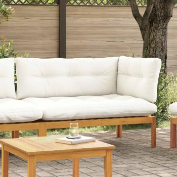 Gartenecksofa Natürlich und Cremweiß Akazienholz