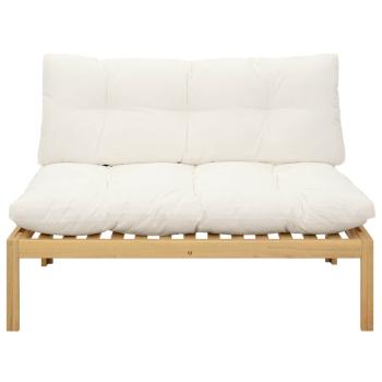Mittelsofa Einheit Helles Akazie und cremeweiß Akazienholz