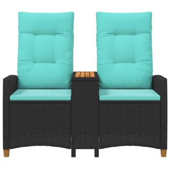 Liegebank mit Tisch 2 -Seater 126 x 65 x 112 cm Poly-Rattan