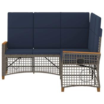 Garten Liegesofa Set 5-Sitzanzahl Grau und Marineblau