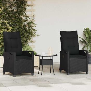 ARDEBO.de - Gartenstuhl 2 stk. Schwarz Stahl und Polyester