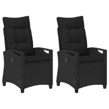 Gartenstuhl 2 stk. Schwarz Stahl und Polyester