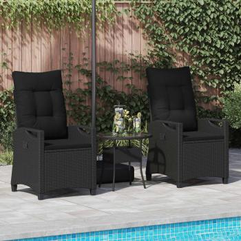 Gartenstuhl 2 stk. Schwarz Stahl und Polyester