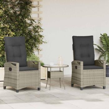 ARDEBO.de - Gartenstuhl 2 stk. Hellgrau und Dunkelgrau Stahl und Polyester