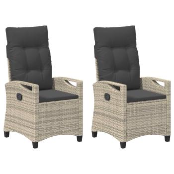 Gartenstuhl 2 stk. Hellgrau und Dunkelgrau Stahl und Polyester