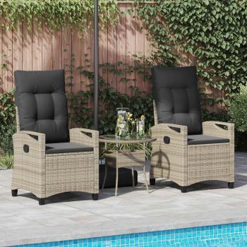Gartenstuhl 2 stk. Hellgrau und Dunkelgrau Stahl und Polyester