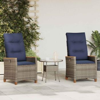 ARDEBO.de - Verstellbarer Gartenstuhl 2 stk. Grau und Marineblau