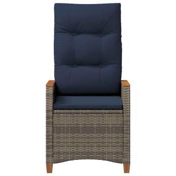 Verstellbarer Gartenstuhl 2 stk. Grau und Marineblau