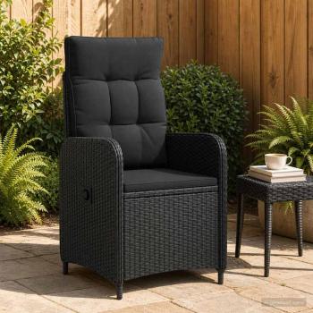 ARDEBO.de - Verstellbarer Gartenstuhl Schwarz Poly-Rattan