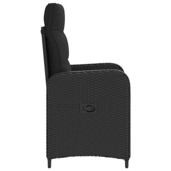 Verstellbarer Gartenstuhl Schwarz Poly-Rattan
