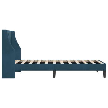 Bettrahmen mit Kopfteil Blau 100 x 200 cm Samt