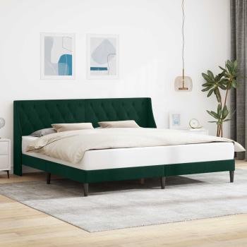 ARDEBO.de - Bettrahmen mit Kopfteil Dunkelgrün 180 x 200 cm Samt