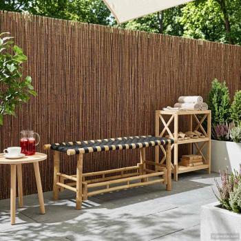 ARDEBO.de - Gartenbank 110 x 38 x 40 cm Bambus Natur Rechtwinklig