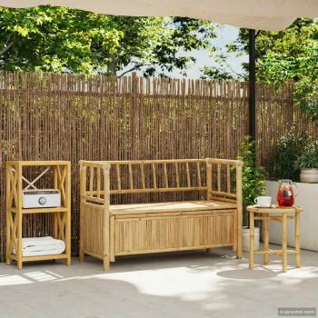 ARDEBO.de - Garten-Aufbewahrungsbank 110 x 47 x 80 cm Bambus Natur