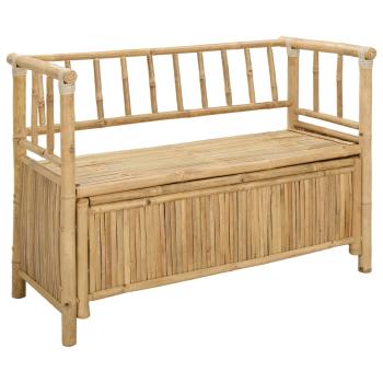 Garten-Aufbewahrungsbank 110 x 47 x 80 cm Bambus Natur