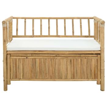 Garten-Aufbewahrungsbank 110 x 47 x 80 cm Bambus Natur