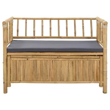 Garten-Aufbewahrungsbank 110 x 47 x 80 cm Bambus Natur