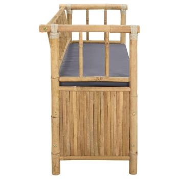 Garten-Aufbewahrungsbank 110 x 47 x 80 cm Bambus Natur