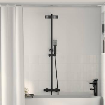 ARDEBO.de - Thermostatisches Duschset Schwarz Edelstahl 201