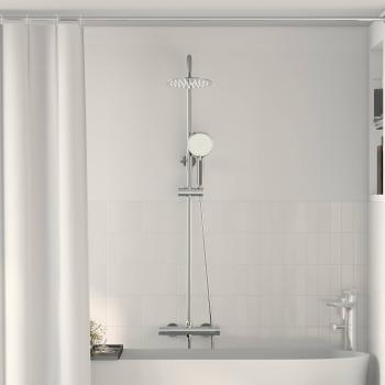 ARDEBO.de - Thermostatisches Duschset Chrom 27 x 46 x 123 cm Edelstahl 201