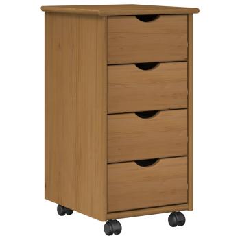 ARDEBO.de - Rollschrank 34 x 39 x 65,5 cm Massivholz Kiefer Honigbraun