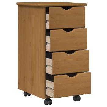 Rollschrank 34 x 39 x 65,5 cm Massivholz Kiefer Honigbraun