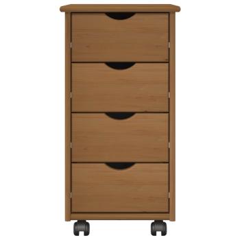 Rollschrank 34 x 39 x 65,5 cm Massivholz Kiefer Honigbraun